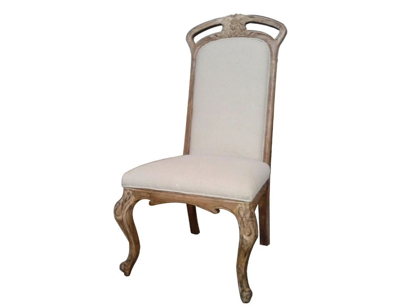 French Style Antique Wood Frame Dining Chair 1