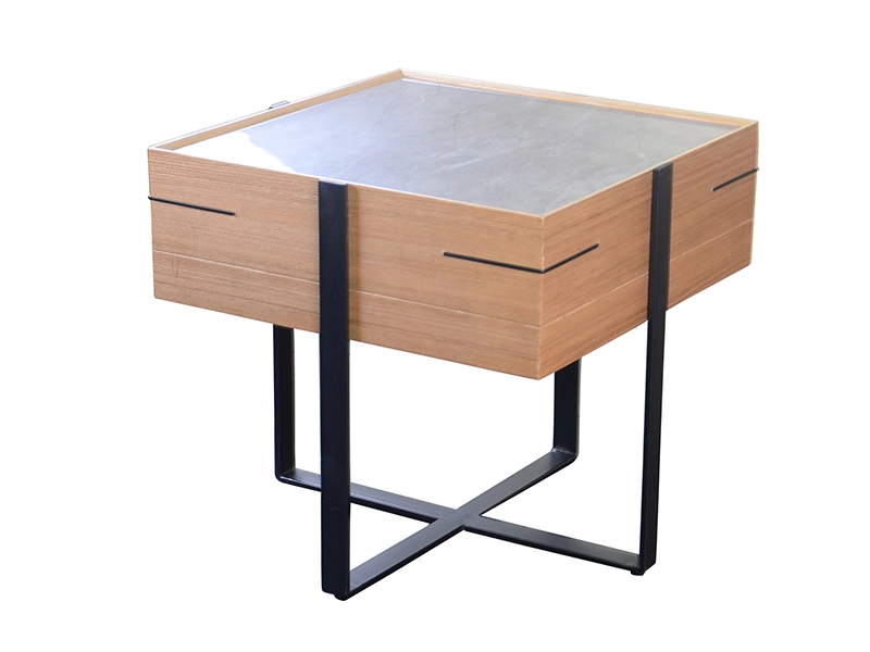 Luxury Rustic Smart Wooden Side Table with Iron Leg 1