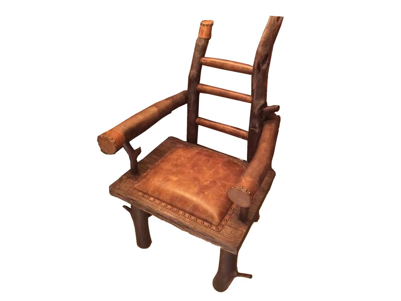 Original Ecological Solid Wood Leather Cushion Chair 1