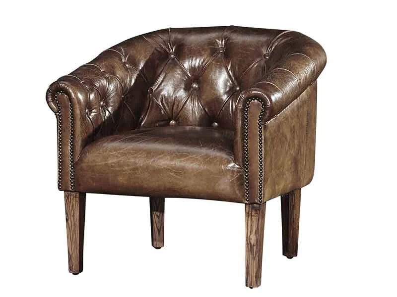 Tub Chair in Vintage Leather 1