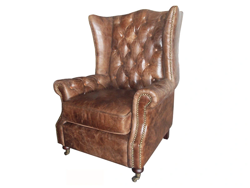 Brown Leather Chesterfield Armchairs For Sale 1