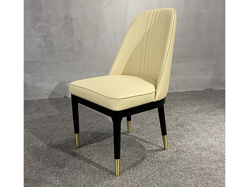 Best Quality Low Price Commercial Gold Frame Leather Dining Chair Set For Dining Room And Hotel 1
