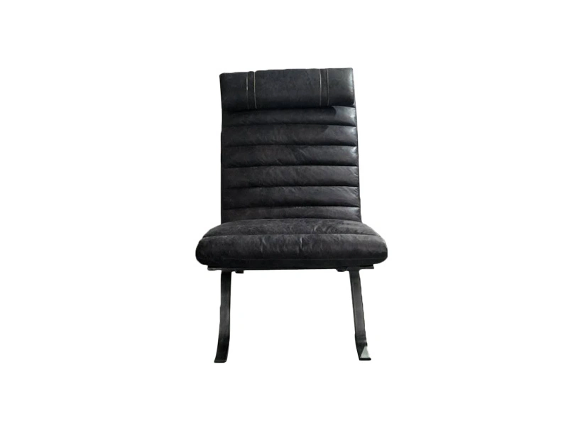 Black Leisure High Back Leather Chair With High Quailty Cushion And Headrest For Office Living Room 1