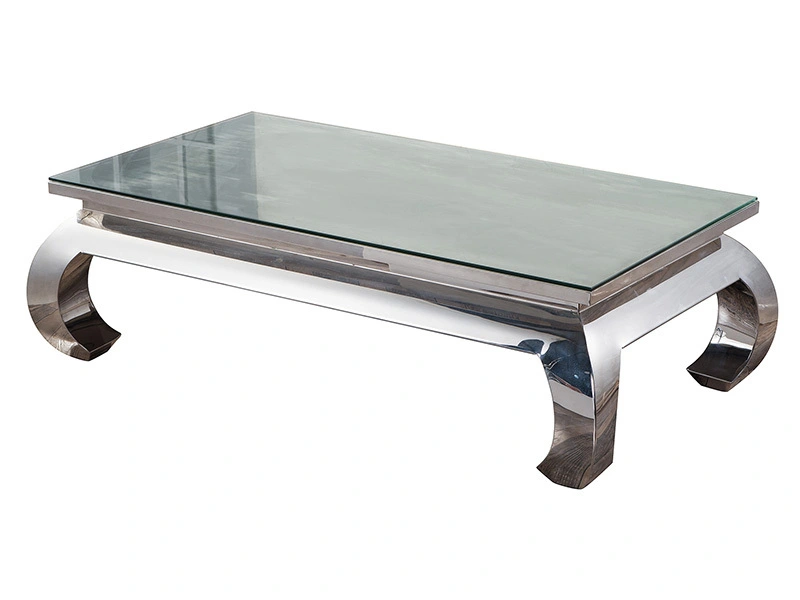 Contemporary Glass Top Metal Coffee Table 1