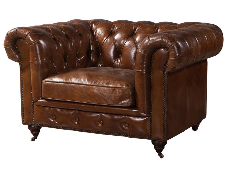 Chesterfield 1S Vintage Leather Button Back Sofa 1