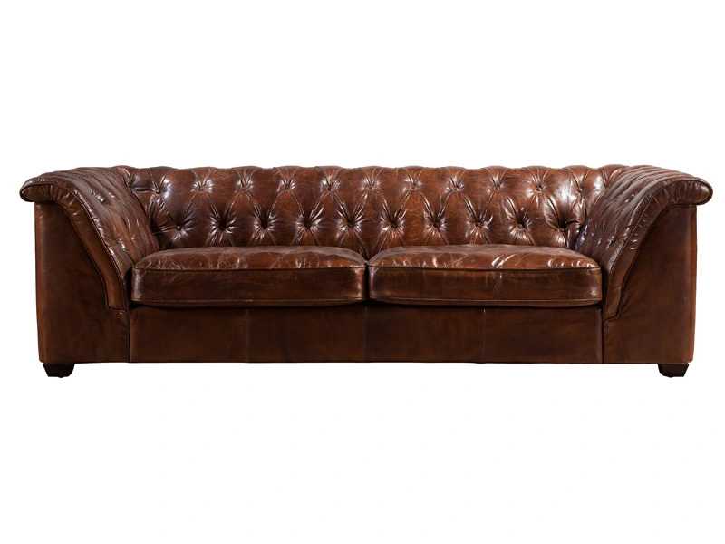 Full Grain Distressed Leather Sofa 1
