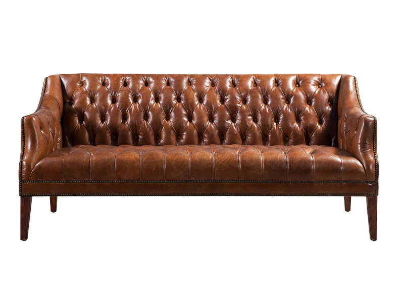 Vintage Leather Chesterfield Sofa Couch 1