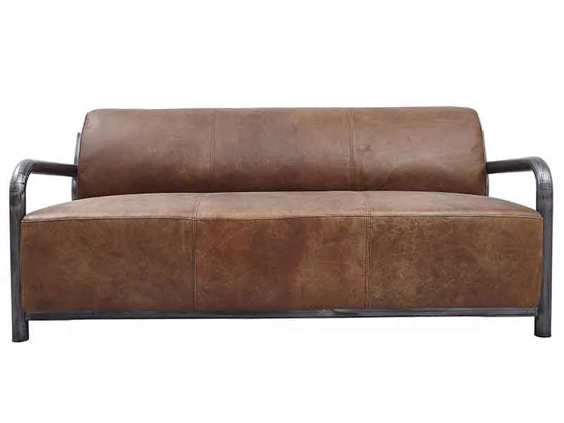 Iron Tube Antique Leather Sofa 1