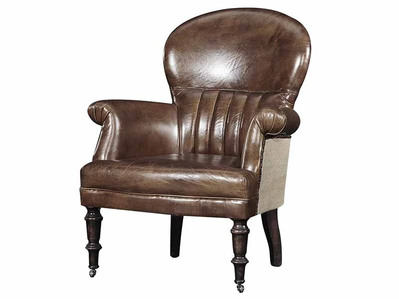 Canvas Back and Vintage Leather Chair 1