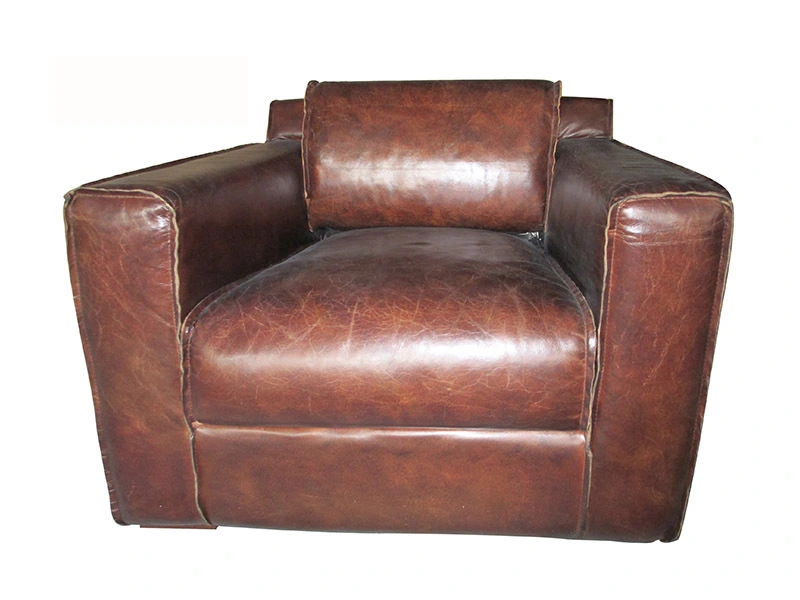 Best Tan Leather Living Room Antique Sofa Chair 1