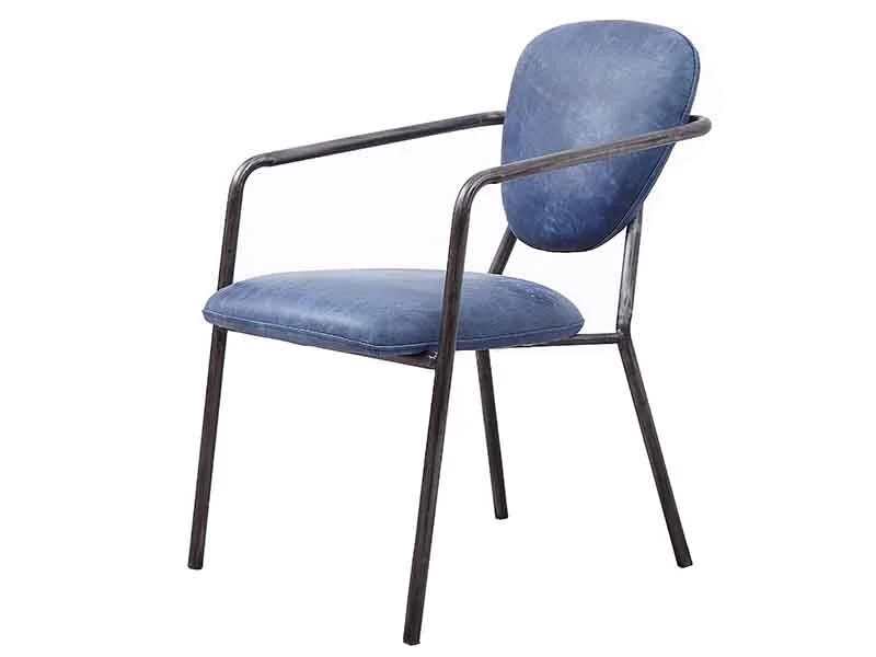 Iron Tube Antique Leather Chair 1