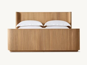 Byron European Oak Natural Color New Style Bed Shelter Bed With Footboard 1