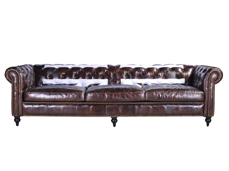 Union Jack Vintage Tan Leather Sofa 1