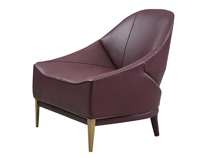 Customize Gold Metal Leg Genuine Leather Sofa 1