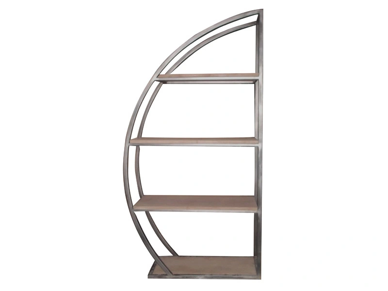 Rustic Style Metal Frame Semi Circle Shelving 1