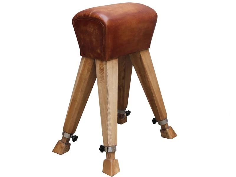 Vintage Leather Vaulting Horse Stool 1