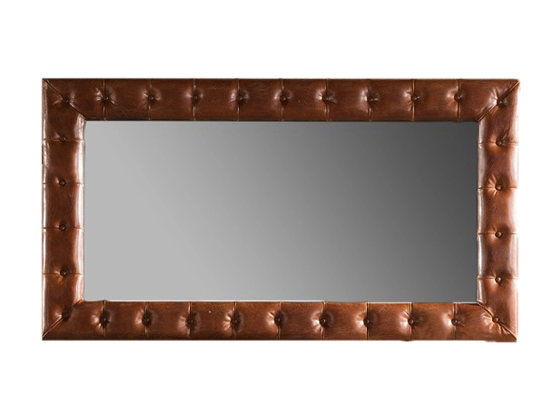 Vintage Leather Frame Rectangular Mirror 1
