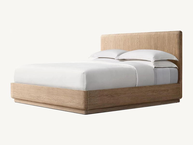 Oak Solid Wood Bed Faddish Modern Style Bedroom Bed2 1