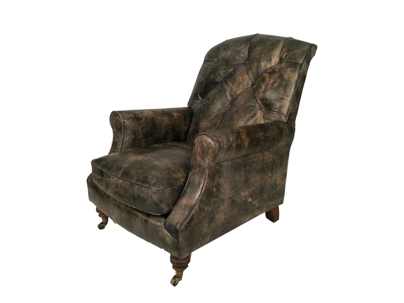 Tufted Back Vintage Leather Armchair 1