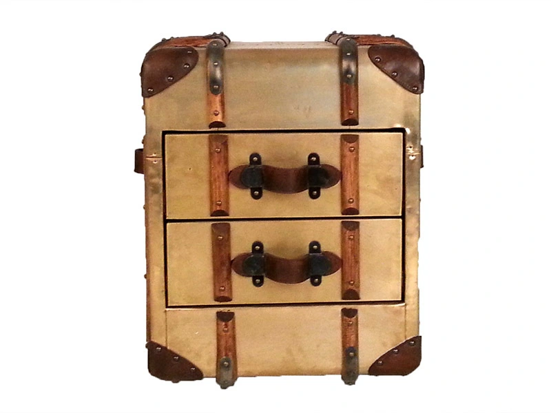 Vintage Jet Brass Side Lamp Table With Rattan 1