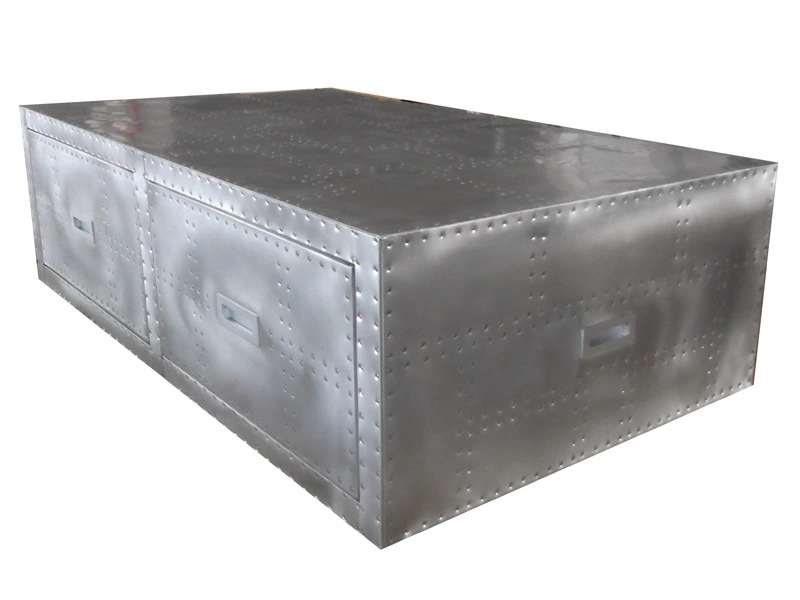 Aviator Coffee Table with Rivets with Two Drawers 1