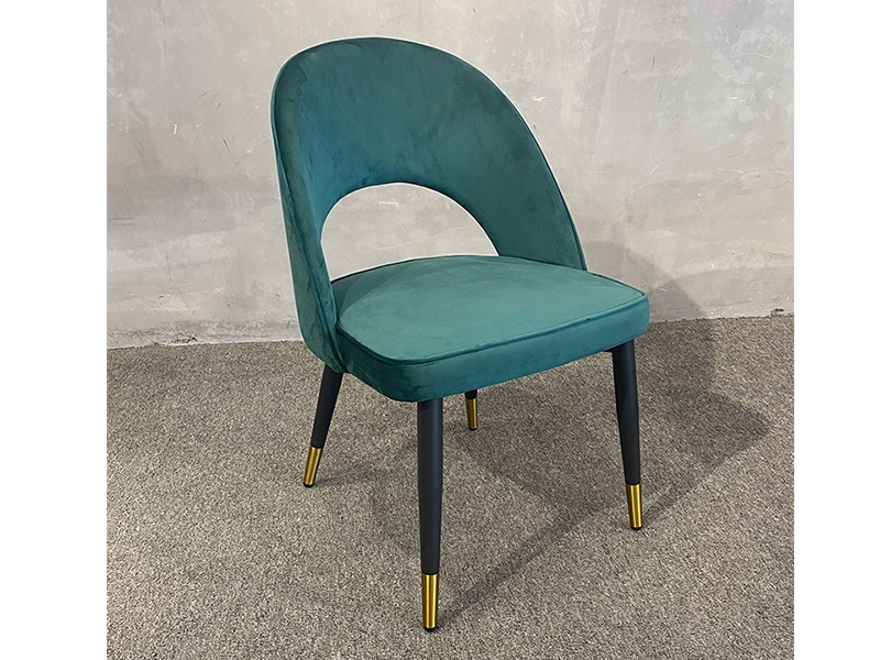 Luxury Design Restaurant Modern Fabric Dinning Green Dining Velvet Chairs With Golden Legs 1