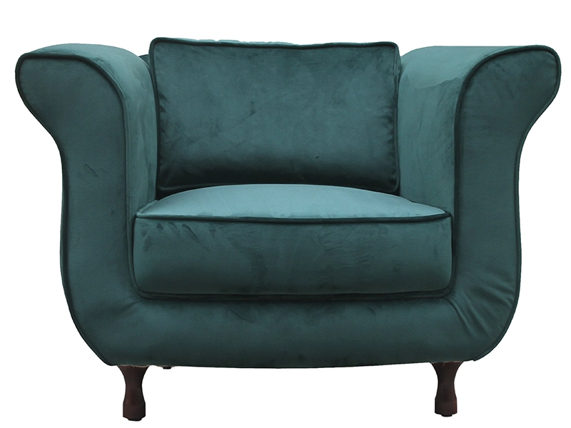 Vintage Velvet Rolled Arm Chair 1