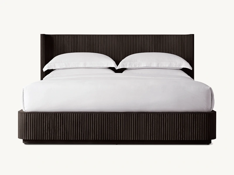 Defaico Byron Postmodernism Soft Bed European Oak Bedroom King Wooden Bed 1