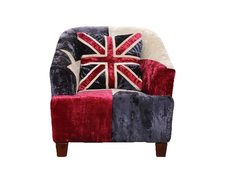 Vintage Velvet Fabric Armchair 1