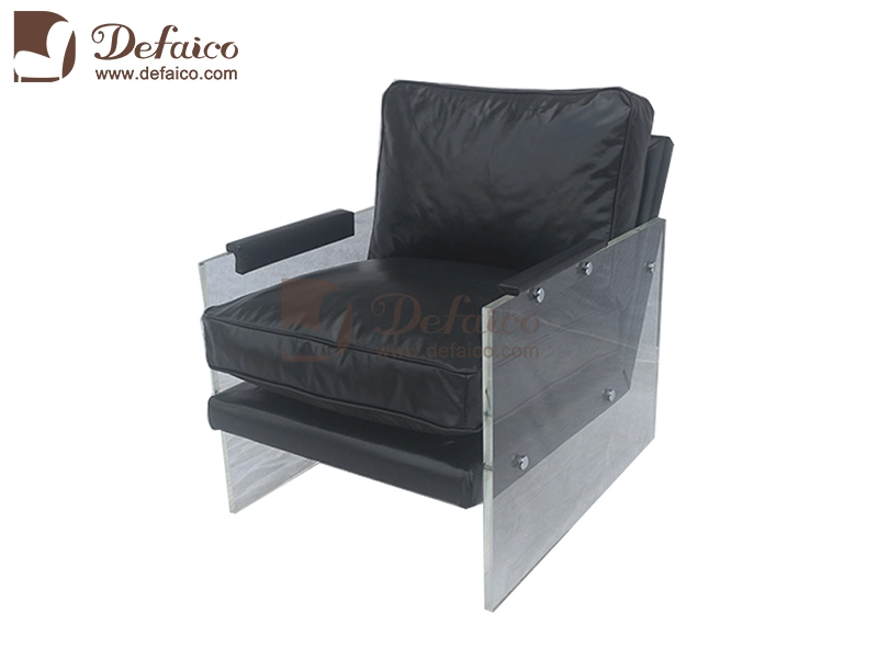 2020 Hot Sell Acrylic Single Relax Living Room Sofa Chair Vintage Real Leather Furniture 1