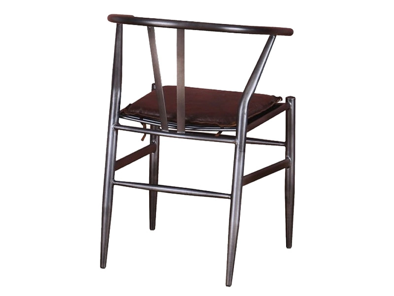 Vintage Leather Cushion Industrial Chair 1