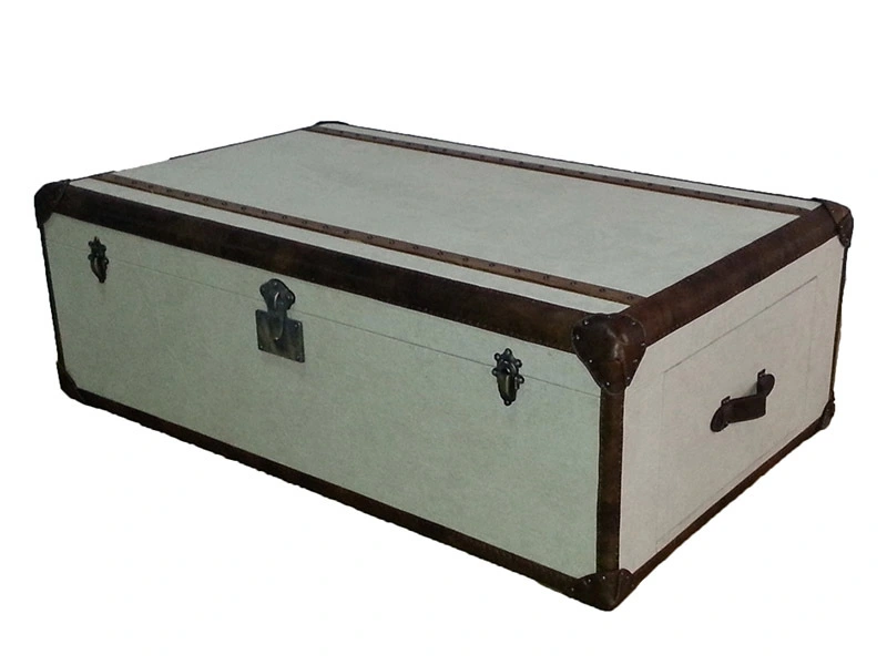 Vintage White Linen Stone Coffee Table 1