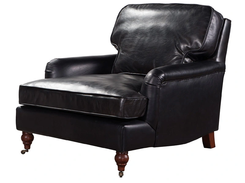 Vintage Leather Chaise Sofa 1