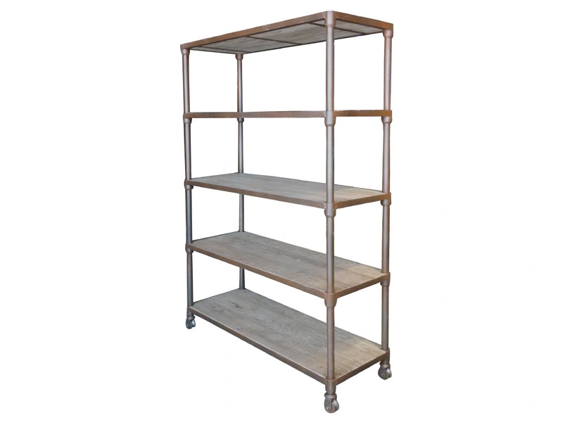 Rustic Metal Frame Wood Shelving 1