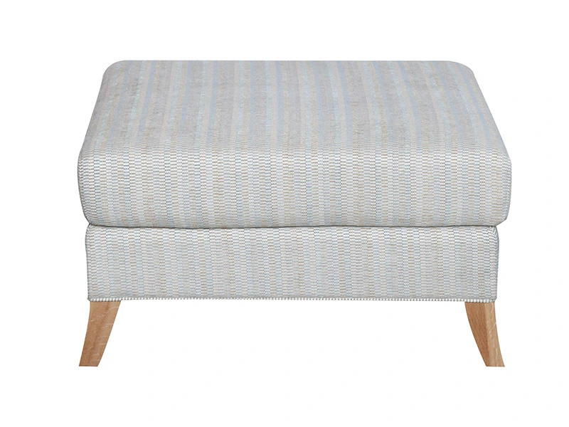 Luxury Oak Stain Wood Leg Fabric Pouf 1