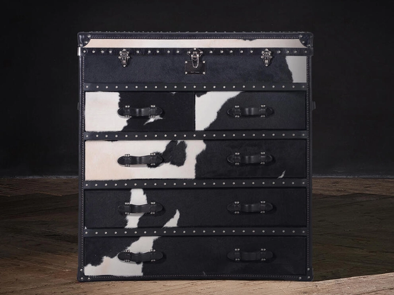 Metal Aluminium Sheet Side Cabinets with Cow Lines Storage Cabinet Living Room 1