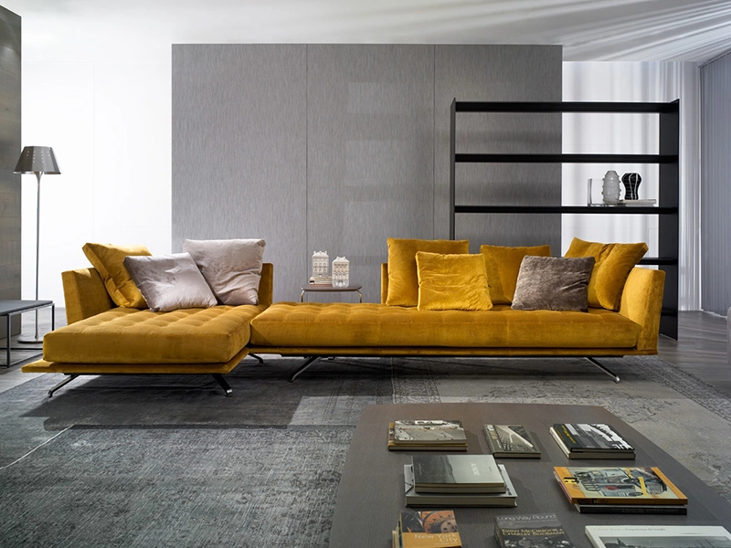 Italian Light Luxury Four Seater Sofa New Fabric Sofa High End Customized Sofa 1