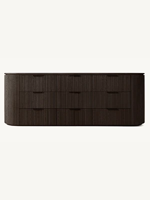 High End Luxury Modern Style Dresser Solid Black European White Oak Wooden Dresser 1