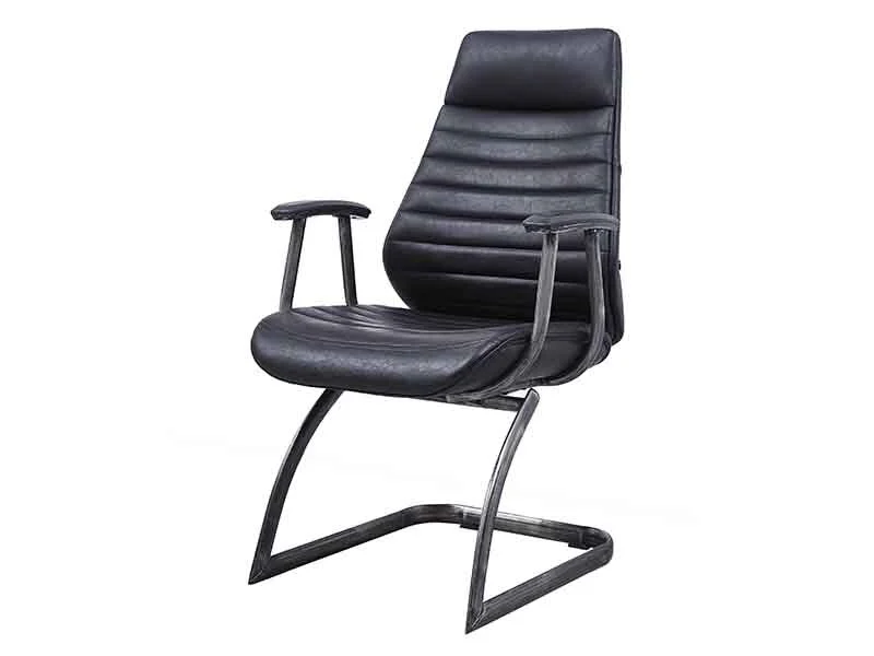 Black Vintage Leather Office Chair 1
