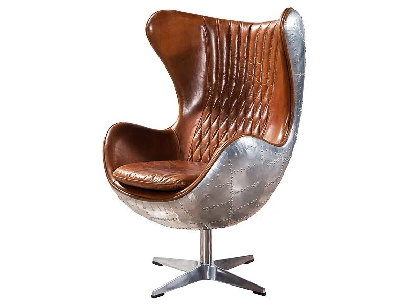 Aviator Vintage Leather Egg Chair 1