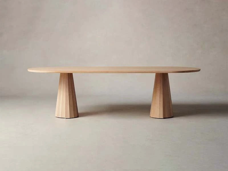 Oak Wood and Brass Dining Table with A Sense of Design Modern Dining Table Set 6 Seater 1