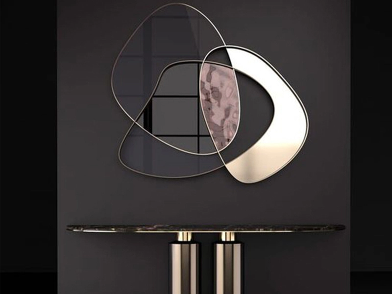 Living Room Furniture European Style Wall Mounted Wall Mirror Modern Decor Mirror Glass Wall 1