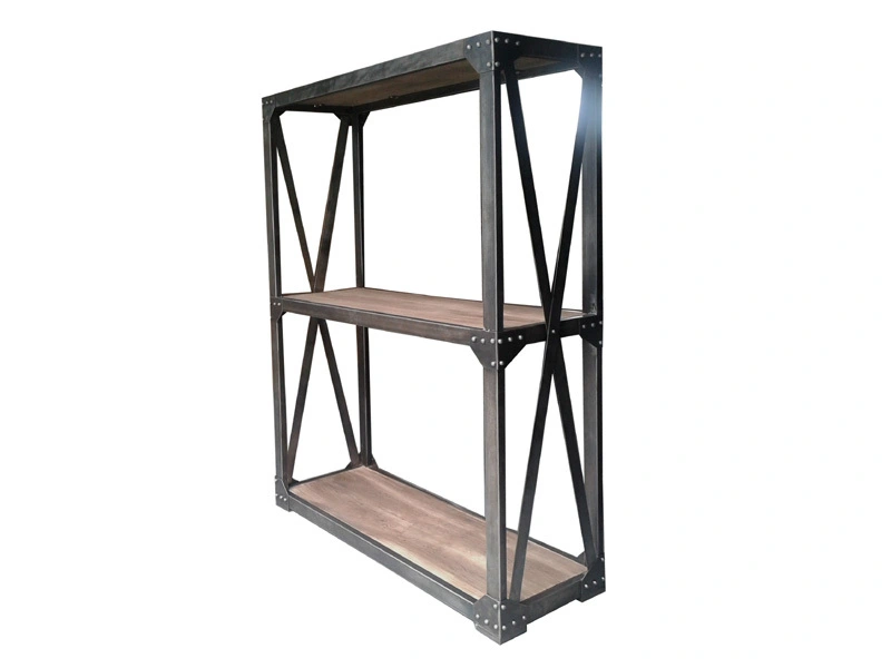 Industrial Style Rustic Metal Frame Small Shelving 1