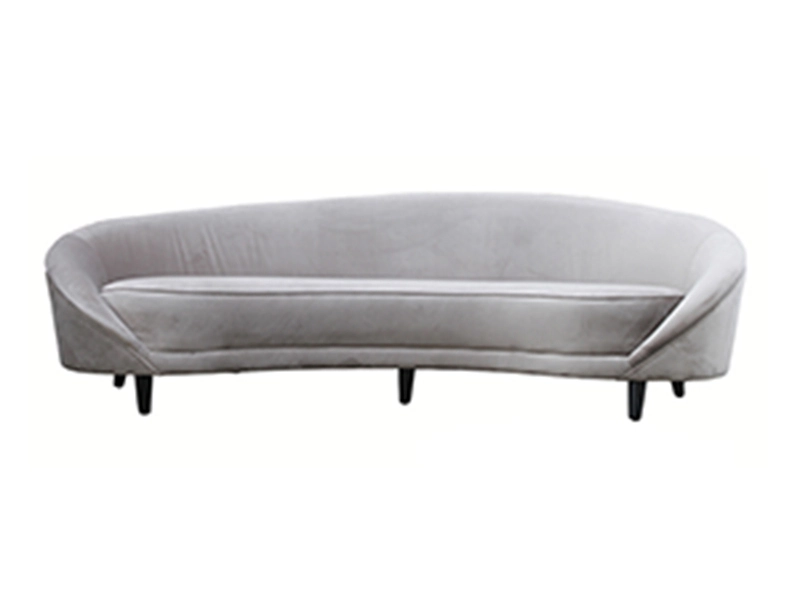 White Tufted Seat And Back Fabric Vintage Sofa 1