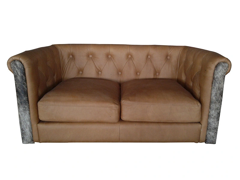Vintage Brown Leather Living Room Couch 1