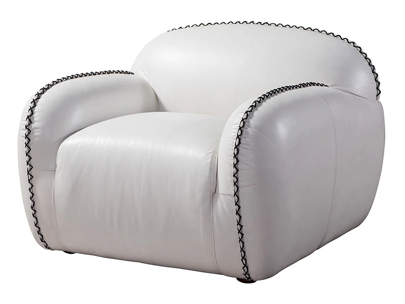 White Leather Living Room Sofa 1