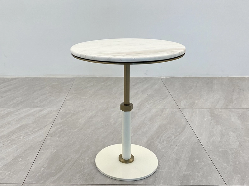 Italia Stainless Steel Corner Table Luxury Side Coffee Table Stainless Steel Marble Counter Top Design Modern Side Table 1