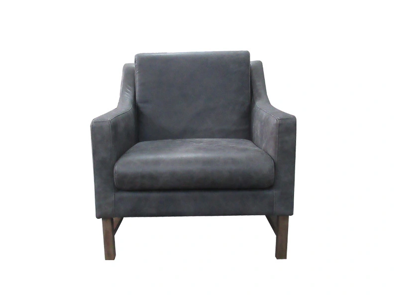 Leather Accent Chairs For Living Room With Cushion And Wood Legs Use In Restaurant Lobby 1