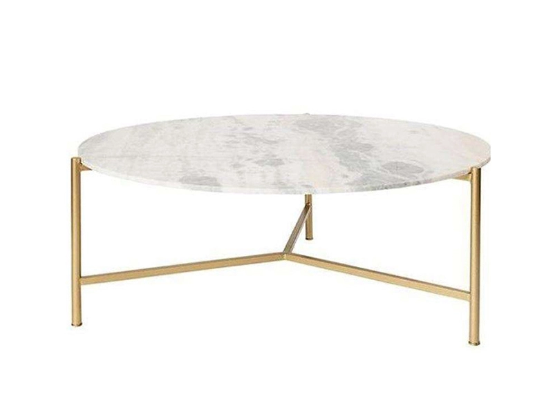 Top Seller White Marble Coffee Table With Metal Stand 1