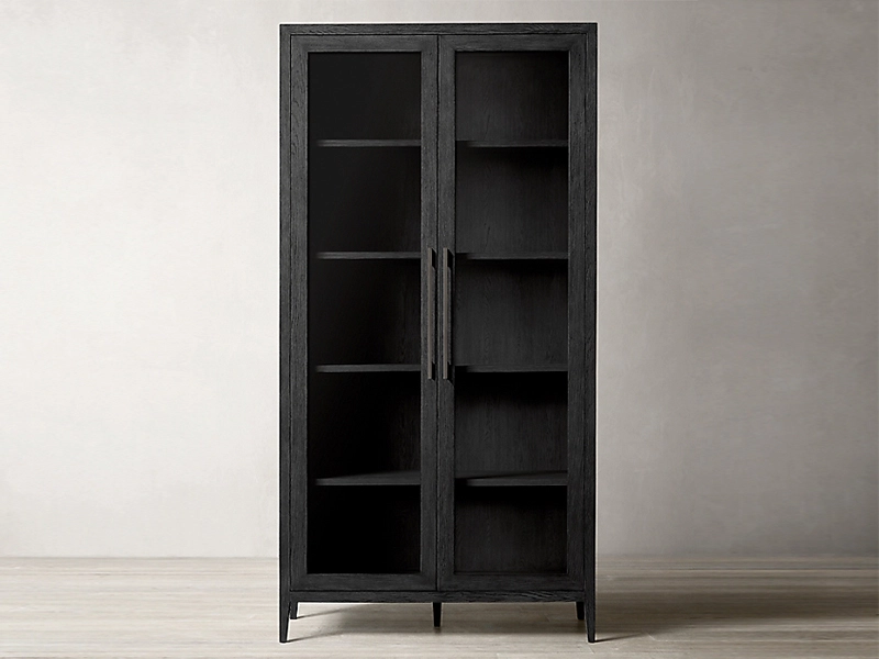 Europe Classic Solid Oak Wood Big Display Cabinet 1